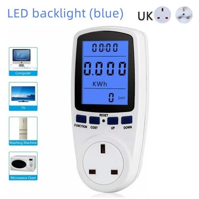 Power Consumption Meter UK Plug in Electricity Energy Monitor Watt Kwh Analyzer - Image 1 of 4