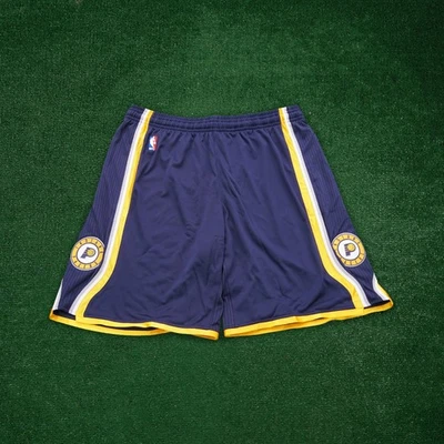 2016-17 Indiana Pacers NBA Adidas Authentic On-Court Rev 30 Navy Game Shorts - Image 1 of 4
