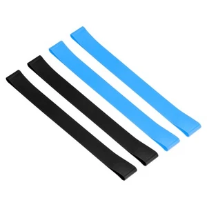 4 in 2 Sets Towel Bands 9.84x1 Inch Silicone Towel Chair Clips Black Sky Blue - Picture 1 of 7