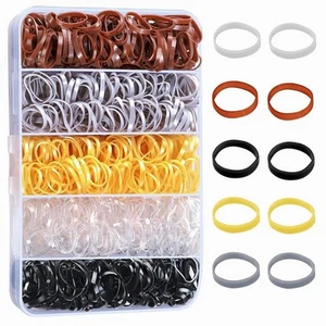 Elastic Hair Bands, 5 Colors 600 pcs Hair Ties, Mini Hair Rubber Bands, Elast... - Picture 1 of 8
