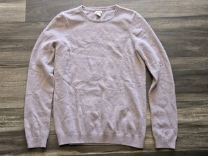 LL Bean Sweater Womens Medium Purple Classic Cashmere Crewneck Pullover Cozy - Picture 1 of 6