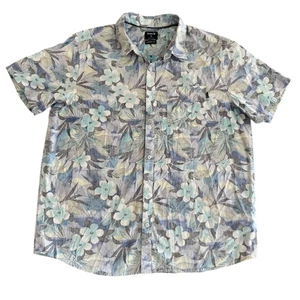 Hurley XL Classic Fit Blau Blumen Reverse Print S/S Knopfleiste Herren Hemd - Bild 1 von 10