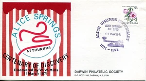 Alice Springs Centenary 1971 - Cubierta conmemorativa y matasellos APM4250 - Imagen 1 de 3