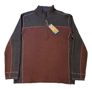 Neu Prana Wentworth Pullover Herren 2XL Viertelreißverschluss Wollmischung Kakao - Bild 1 von 9