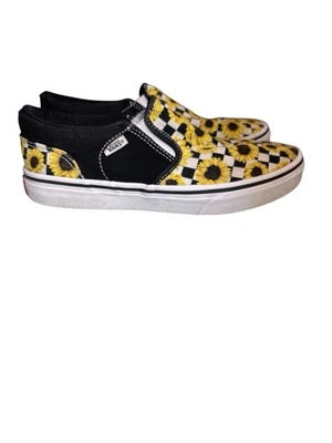 Zapatos sin cordones Vans Asher girasol florales a cuadros niñas niños Missy talla 6 verano Foto 1 de 4