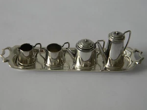 1971 Miniature English Sterling Silver Tea Set William A Humphries Doll House - Picture 1 of 15