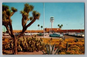 Phoenix Arizona AZ Sky Harbor Aeropuerto Coches Antiguos Postal De Colección Años 50 - Imagen 1 de 2