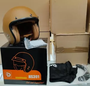 Motorradhelm Jethelm Rollerhelm Halbschalenhelm in Braun S 60cm - Bild 1 von 13