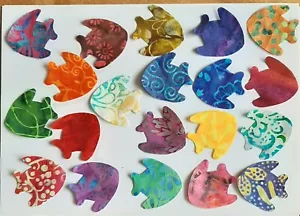 Batik Tropical Fish fabric Pack patchwork bundle 100%cotton 20 pieces (type 2) - Picture 1 of 1