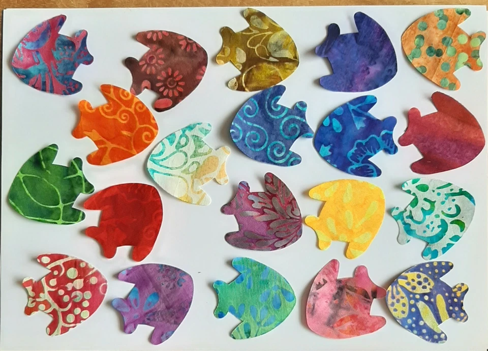 Batik Tropical Fish fabric Pack patchwork bundle 100%cotton 20 pieces (type 2) - Image 1 of 1