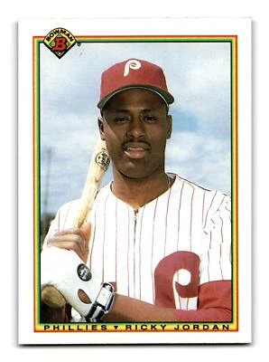 Ricky Jordan 1990 Bowman #156 Philadelphia Phillies Centered Mint - Image 1 of 2
