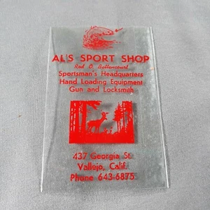 Al's Sport Shop Vallejo California Plastic Sleeve Advertising Hunting Ephemera - Picture 1 of 1