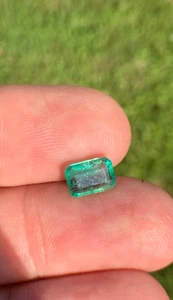 Piedra preciosa suelta rara corte esmeralda verde colombiana natural certificada EGL de 2,55 quilates - Imagen 1 de 3