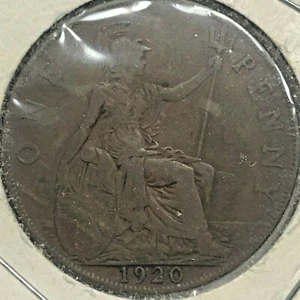1920 Great Britain One Penny Foreign Coin #1378 - Picture 1 of 2