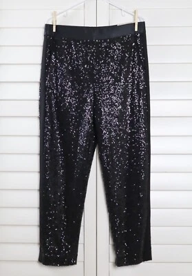 CHICO'S NWT $119 Relaxed Sequin Embellished Dress Pants Size 1 US 8 Medium - Image 1 of 4