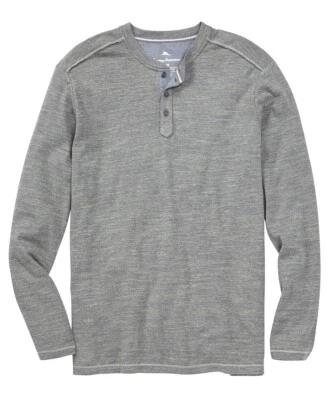 Tommy Bahama Oahu Shores Henley L/S T 恤尺寸 M $95 洞穴灰色 — 第 1/4 张图片