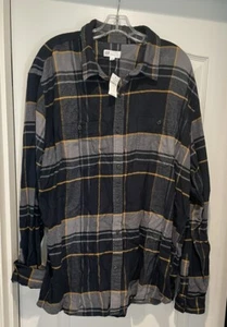Gap Standard Fit Plaid Multicolor Long Sleeve Flannel Button Up Shirt Men's XXL - Picture 1 of 13