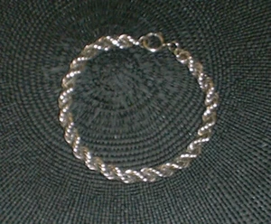 Sterling silver bracelet, 7 3/4" --1/4"wide. chain link- (unisex) 10gm free s/h - Picture 1 of 3