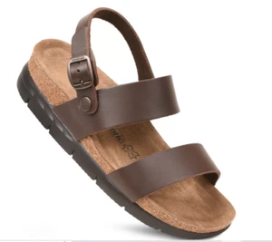 Women's Tori-Brown Casual Non-Slip Comfy Leather Platform Sandals - Picture 1 of 2