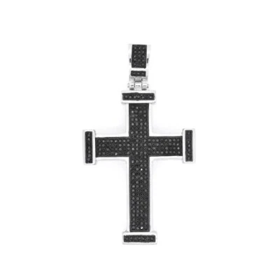 Colgante Cruz Hombre Acero Inoxidable 316 Pavé (Solo Colgante) Foto 1 de 4