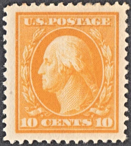 EE. UU. # 338 *COMO NUEVO OG H* {JUMBO -XF- 10c AMARILLO WASHINGTON } BELLEZA DL-WMRK DE 1909 - Imagen 1 de 4