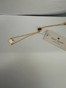 New Kate Spade Signature Mini Spade Slider Bracelet O0R00184 Gold Tone Cream NWT - Picture 1 of 1