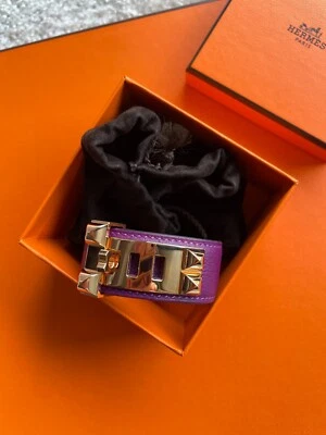 Браслет HERMES Collier De Chien 24, анемон (фиолетовый) и розовое золото, новый в коробке - Изображение 1 из 4