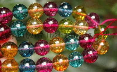 Beautiful 12mm Multicolor Tourmaline Round Gemstone Loose Beads 15" - Image 1 of 4
