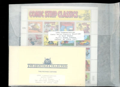 Mystic Stamps 1995 COMIC STRIP  CLASSICS 20 STAMPS SHEET + 21 Mint 1995 stamps - Image 1 of 2