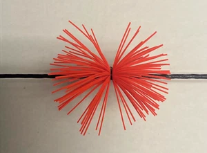 FLO ORANGE Bow String Silencers Archery 2 PAIR PER PACK - For Recurve Compund - Picture 1 of 3
