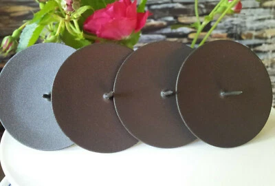 4 x 10cm Metall Adventskranzstecker Schwer Schwarz Kerzenhalter Adventskranz - Bild 1 von 4