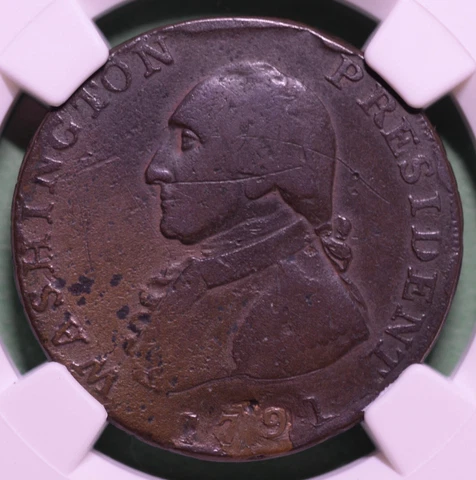1791 Washington President Large Eagle 1C Cent Plugged Cover