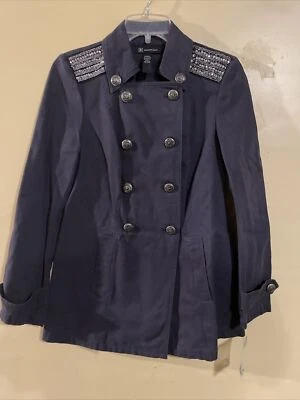 INC International Concepts  Military Style Blazer Long Jacket Black Size XS NWOT - Image 1 of 4