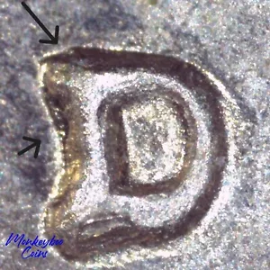 1960 D Jefferson Nickel - Repunched Mint Mark RPM & Grease Strike Through- Error - Picture 1 of 8
