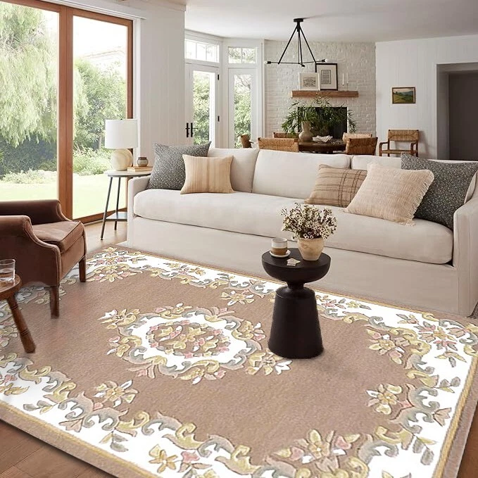 Tapete de lã Royal Aubusson tufado à mão – Estilo antigo, tapete oriental de alta qualidade. - Imagem 1 de 4