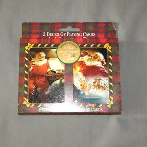 Coca Cola Nostalgia Santa Playing Cards with Collectible Tin 1951 1949 Unopened - Picture 1 of 4