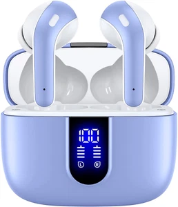 Bluetooth Headphones Earbuds LED Power Display Wireless Charging Case Waterproof - Picture 1 of 7