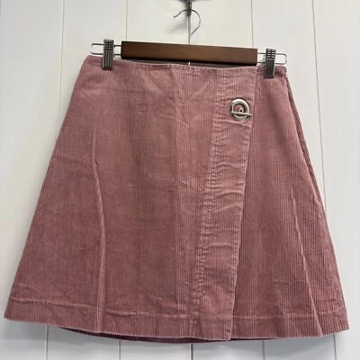 Minifalda envolvente sintética de pana para mujer pequeña rosa Academia twee preppy colegiala Foto 1 de 4