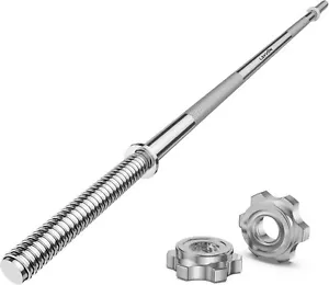 55" Weight Lifting Bar, 1" Standard Straight Barbell Bars for Weight Black - Picture 1 of 7