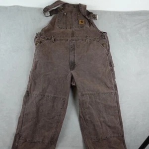 Carhartt Latzhose Herren 46X30 braun verstärkte Knie Utility Taschen verstellbar - Bild 1 von 22