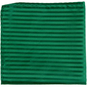 New men's polyester woven tone on tone stripe emerald green hankie pocket square - Picture 1 of 2