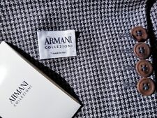 46L Armani Collezioni tooth check loose-weave wool Tweed Blazer Jacket sportcoat