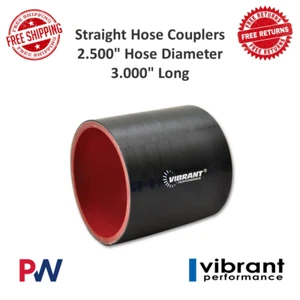 Vibrant Performance 2710 Straight Black Hose Coupler, 2.50" I.D. x 3.00" long - Picture 1 of 9