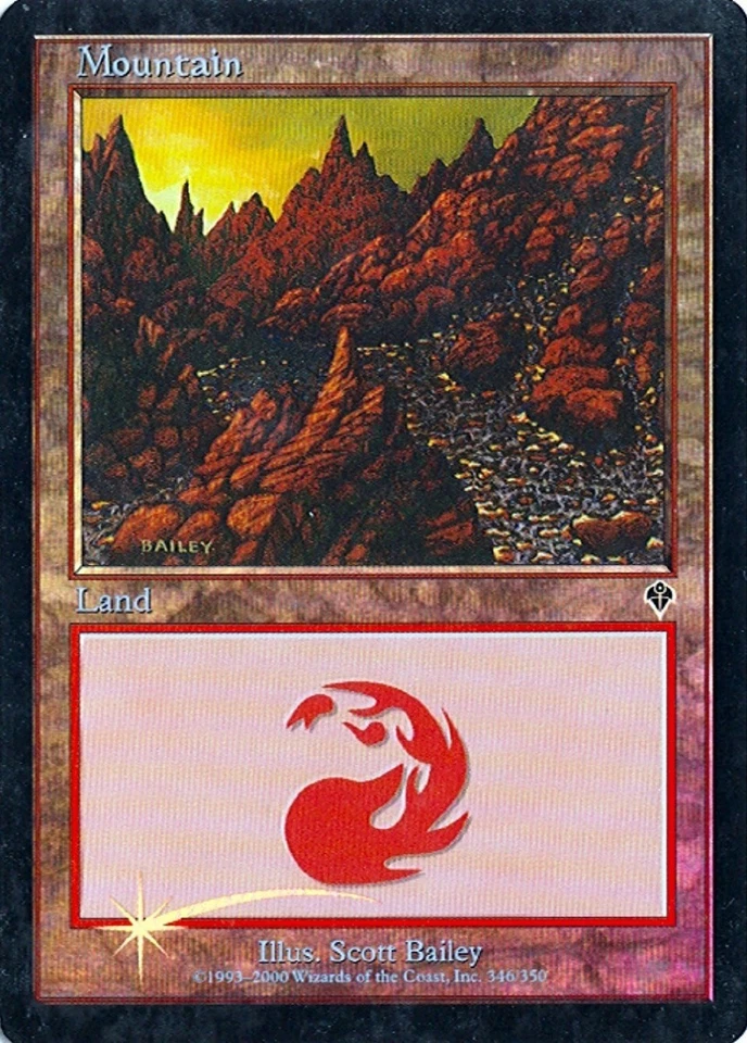 MTG - Invasion - Mountain #346 - Foil - Various conditions - Image 1 of 1