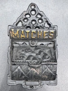 Vintage Gusseisen Streichholzhalter mit Cherubs - Wandhalterung - Taiwan - Bild 1 von 11