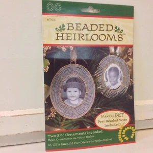 Beaded Heirlooms Ornament Kit picture frames #6755 , 1997 new/ old stock - Picture 1 of 2