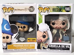 Funko Pop Disney Filarmágica Mickey Mouse 1167 y Villanos Cruella De Vil 1083 - Imagen 1 de 12