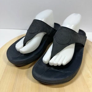 Fitflop Sandals Size 9 Navy Blue Suede Leather 051-001 Comfort Style - Picture 1 of 6