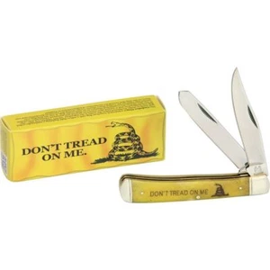Rough Ryder Trapper Don't tread on me Yellow Smooth Bone Bone Scyzoryk - Zdjęcie 1 z 2