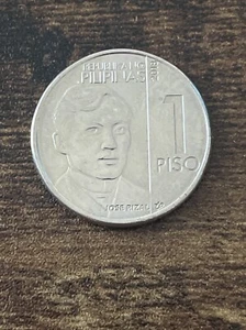 2018 Philippines 1 Piso Nickel plated Steel Coin Jose Rizal Waling orchid TK8073 - Picture 1 of 3